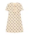 Valentino Floral Print Bow Keyhole Wool Mini Dress In Nude