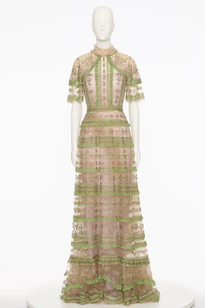 Valentino Short Sleeve Dress In Nude