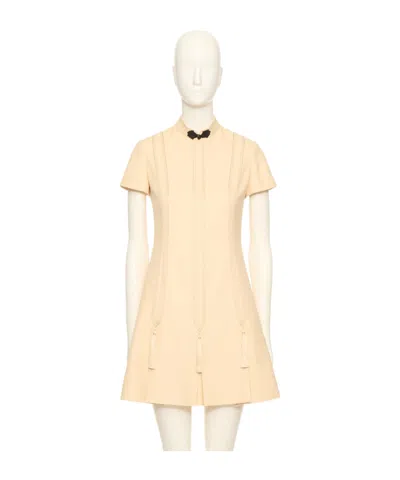 Valentino Short Sleeve Dress In Nude