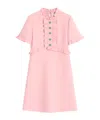 Valentino Ruffle Button Short-sleeve Mini Dress In Pink