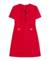 Valentino Fitted Red Dress With Decorative Bows In Red