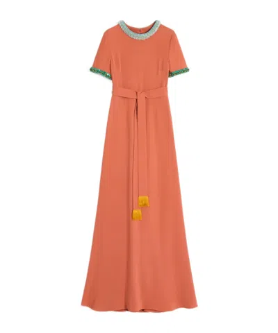 Valentino Short Sleeve Dress In Red