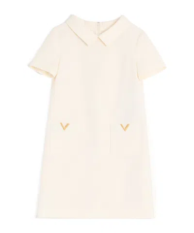 Valentino Short Sleeve Dress In White