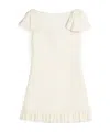 Valentino Ruffled Wool And Silk-blend Crepe Mini Dress In White