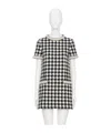 Valentino Garavani Embroidered Damier Light Tweed Short Dress In White