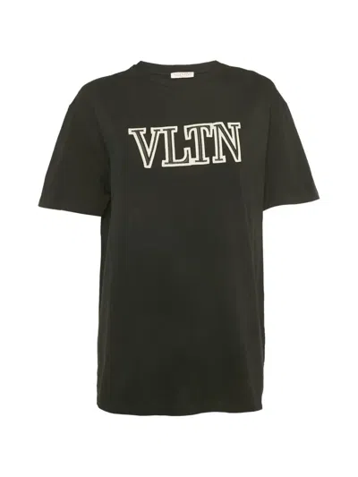 Pre-owned Valentino Short-sleeve Logo-detail T-shirt In Black