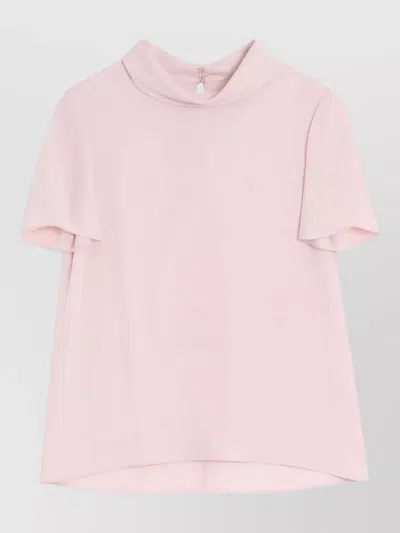 Valentino Georgette Top Woman Rose 44 In Pink