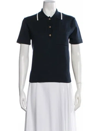 Pre-owned Valentino Short Sleeve Polo In Blue