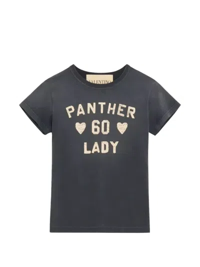 Valentino Short-sleeve Printed T-shirt In Grey