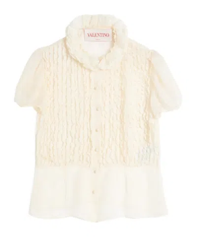 VALENTINO VALENTINO RUFFLED STRAIGHT HEM BLOUSE