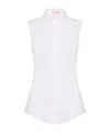 Valentino Short-sleeved Stretch Sleeveless Shirt In White