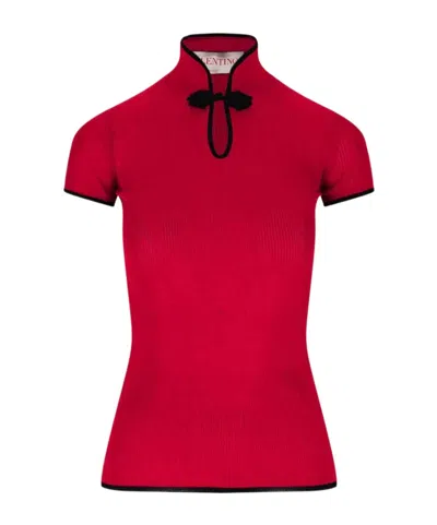 Valentino Short-sleeved Sweater In Red