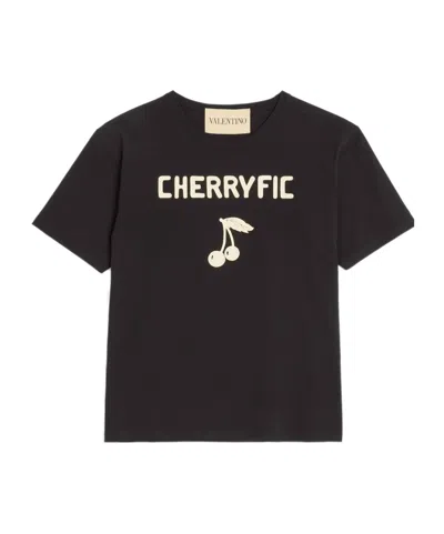 VALENTINO VALENTINO CHERRYFIC PRINTED CREWNECK T-SHIRT