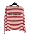 Valentino Womens Avorio Rosso Striped Brand-print Cotton-jersey T-shirt In Nude