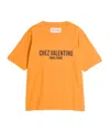 Valentino Cotton T-shirt With Chez Print In Orange