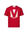 Valentino Crewneck Graphic Print T-shirt Logo In Red