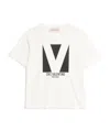 Valentino Mens Avorio Logo-print Crew-neck Cotton-jersey T-shirt In White