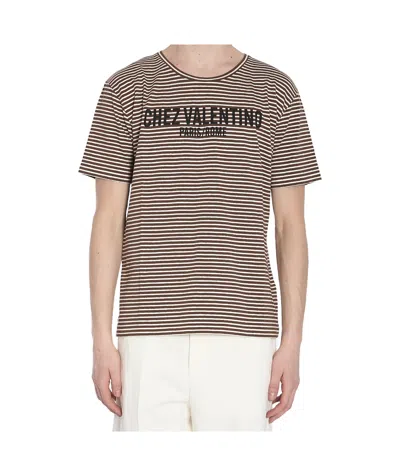 VALENTINO VALENTINO STRIPED CREWNECK T-SHIRT
