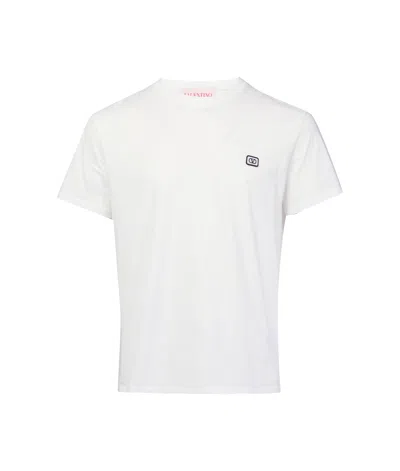 Valentino Garavani Cotton T-shirt With Vlogo Patch In White