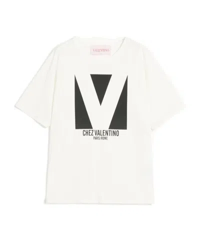 VALENTINO JERSEY COTTON T-SHIRT WITH CHEZ VALENTINO PRINT