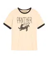 Valentino Garavani Butter-colored T-shirt With Panther Print In Yellow