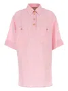 Valentino Garavani Pink Linen Blouse In Pink