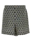 Valentino Bermuda Shorts In Cotton Poplin With All Over Toute La V Print