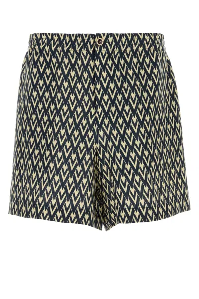 VALENTINO VALENTINO GARAVANI PRINTED LINEN BERMUDA SHORTS
