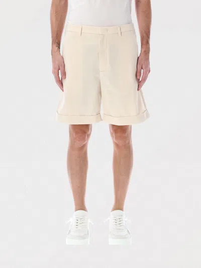 Valentino Ecru Cotton And Linen Bermuda Shorts In Beige