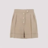Valentino Tailored Shorts Linen Blend Pleated Design In Neutral