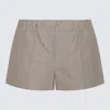 Valentino Mid-rise Pleated Shorts In Beige