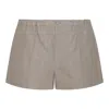 Valentino Mid-rise Pleated Shorts In Beige