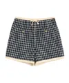 Valentino Blue Neutral Shorts In Navy Blue/ivory