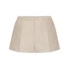 Valentino Linen Shorts With Button Detail In Neutrals