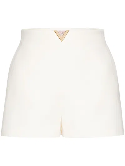 Valentino Crepe Couture Shorts In White