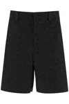 Valentino Textured Patterned Trousers With Side And Back Pockets In Black