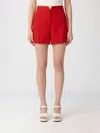 Valentino High Waisted Shorts Featuring Gold Tone Detail In Red