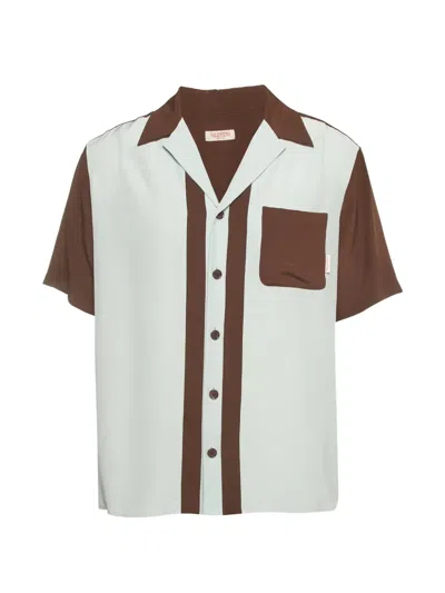 Pre-owned Valentino Short-sleeve Bowling Shirt In Blue