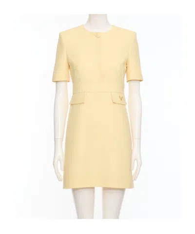 Valentino Short-sleeved Dress In Yellow