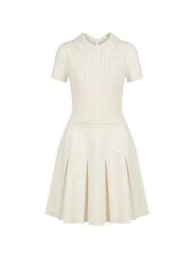 Valentino Short-sleeves Mini Dress In Neutral
