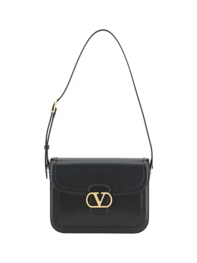 Valentino Garavani 9to5 Leather Shoulder Bag With Vlogo Signature Closure In Black