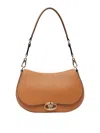 Valentino Small Saddle Handbag With Adjustable Strap And Gold-tone Hardware In Beis