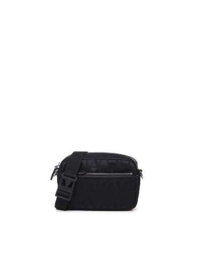 Valentino Garavani Toile Iconographe Fabric Crossbody Bag In Black