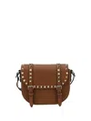 Valentino Rockstud Small Messenger Shoulder Bag In Brown