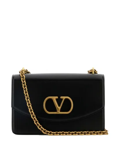 Valentino Garavani Garavani Vain Small Shoulder Bag In Shiny Calfskin Woman Black Uni