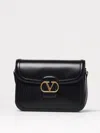 Valentino Garavani Black Shoulder Bag With Vlogo Detail On The Front In Leather Man In Black