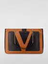 Valentino Viva Superstar Leather Shoulder Bag With Maxi Vlogo Signature On The Front In Black 1