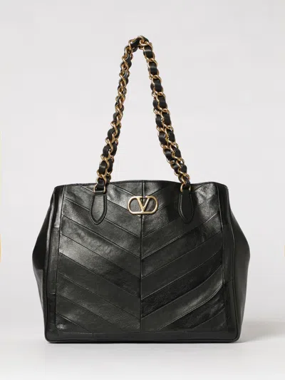 Valentino Garavani Small Panelled Leather Tote Bag In Black