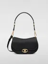 Valentino Medium Ohval Leather Shoulder Bag In Black