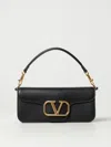 Valentino Vlogo Loco Leather Shoulder Bag In Black